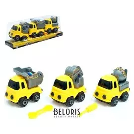 Конструктор винтовой «Строительный транспорт», набор 3 шт.