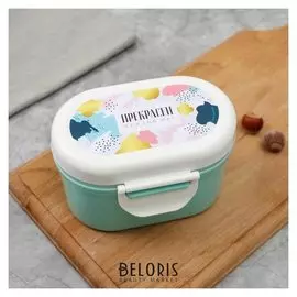 Контейнер для хранения продуктов "Прекрасен каждый миг", с ложкой