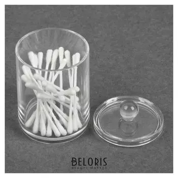 Контейнер для хранения ватных палочек, с крышкой, 7 × 11,5 см, цвет прозрачный