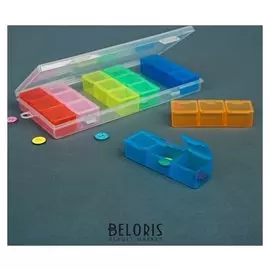 Контейнер для рукоделия, 7 контейнеров по 3 отделения, 19 × 8 × 2 см