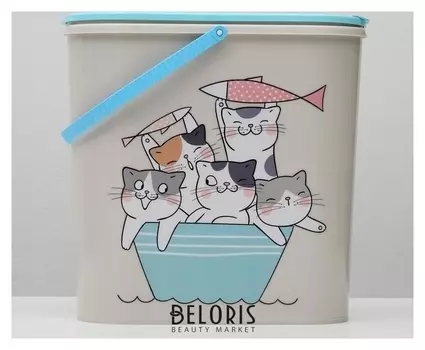 Контейнер "Мур-мяу" для корма, 6 л, серый