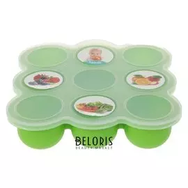 Контейнер пищевой силиконовый для хранения детского питания, 9 секций