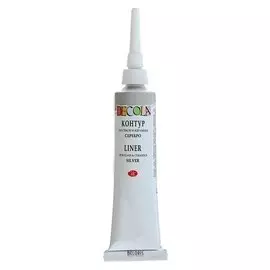 Контур по стеклу и керамике Decola, 18 мл, Metallic, серебро