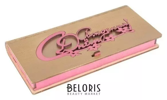 Конверт деревянный "С днем рождения!" золотой, цветочки, 17 х 8,5 х 2 см