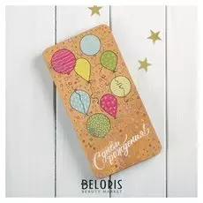 Конверт деревянный "С днём рождения!" разноцветные шары