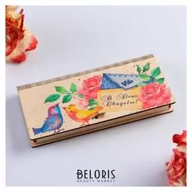 Конверт деревянный с печатью "В день свадьбы!"