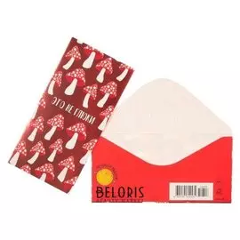 Конверт для денег "Это не глюки", тиснение фольгой, мухоморы