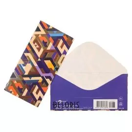 Конверт для денег "Орнамент" конгрев, тиснение фольгой, геометрический узор