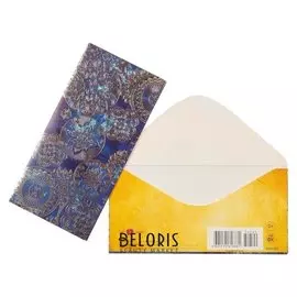 Конверт для денег "Орнамент" синий фон