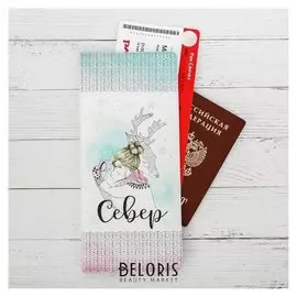 Конверт для документов «Север. девочка обнимает оленя»