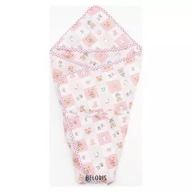 Конверт для новорожденного "Мишка", теплый, на завяках, цвет розовый