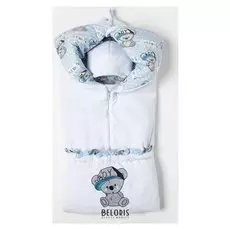 Конверт на выписку, бело-гол, 2 предмета, велюр/поплин