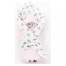 Конверт на выписку «Кубики», розовый, 3 предмета, вельбоа/бязь