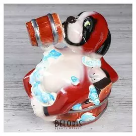 Копилка "Барбос", глянец, бело-коричневый, 20 см