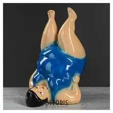 Копилка "Березка", глянец, синий цвет, 26 см