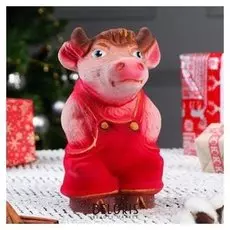 Копилка "Борька", символ года 2021, флок, разноцветный, 22 см