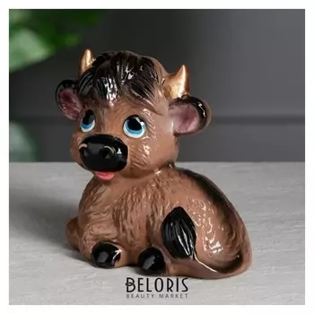 Копилка "Бычок", коричневый, 16 см