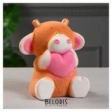 Копилка "Бычок кроха" цвет бежево-белый, флок