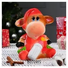 Копилка "Бычок малыш", символ года 2021, разноцветная, 24 см