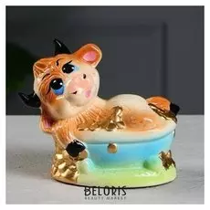 Копилка "Бычок в купели", символ года 2021, разноцветная, 15 см