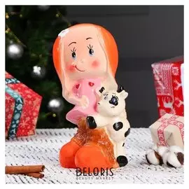 Копилка "Девочка с бычком", символ года 2021, разноцветная, 27 см