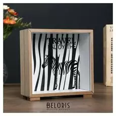 Копилка интерьерная дерево "Зебра - Travel Enjoy The" 7,5х18х18 см