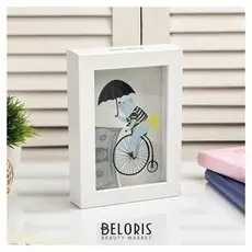 Копилка интерьерная пластик "Мишка на велосипеде" 17х12х3,8 см