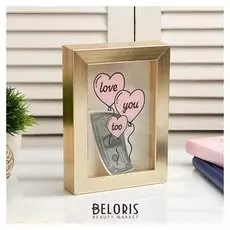 Копилка интерьерная пластик "Воздушные шарики - сердечки" 17х12х3,8 см