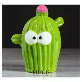 Копилка "Кактус", глянец, зелёный цвет, 17 см