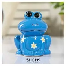 Копилка керамика "Лягушонок в цветочек" 8х7х6 см