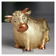 Копилка "Корова", золотистый, 18 см