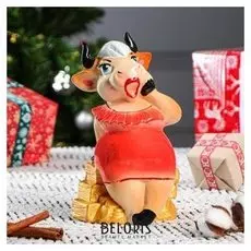 Копилка "Коровка фелиция", символ года 2021, разноцветная, 23 см