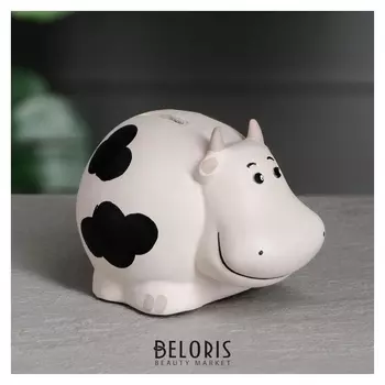 Копилка "Коровка милка", символ года 2021, чёрно-белая, 10 см