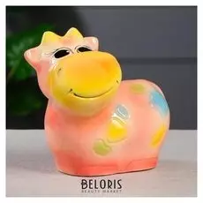 Копилка "Коровка", символ года 2021, глазурь, розовая, 22 см