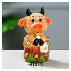 Копилка "Коровка", символ года 2021, разноцветная, 15 см