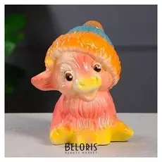 Копилка "Коровка в шапочке" глазурь, розовый, 21 см