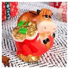 Копилка "Коровка жадина", символ года 2021, разноцветная, 15 см