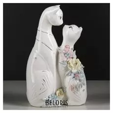 Копилка "Коты весна", покрытие глазурь, разноцветная, 28 см