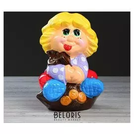 Копилка "Кузя в мешке", глянец, разноцветная, 26 см