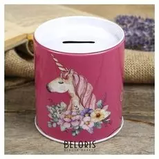 Копилка металл "Единороги" 10х9х9 см