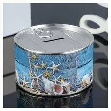 Копилка металл "Побережье" 10х10х6 см