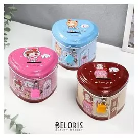 Копилка металл "Сердечко-домик" 9х11,5х11 см