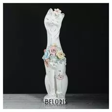 Копилка "Мишель", покрытие глазурь, белая, 40 см