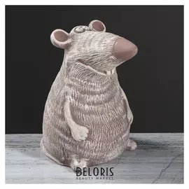 Копилка "Мышка доцент" под камень, серый