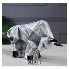 Копилка-оригами "Бык", серый камень, 16 см