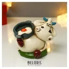 Копилка полистоун "Бычок гаврюша с яичницей" 9,5х11,5х10 см