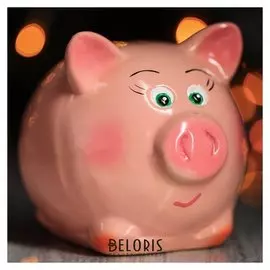 Копилка "Поросёнок пупсик", глянец, розовый цвет, 10 см