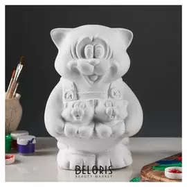 Копилка -раскраска "Кошка с котятами в кармане", под роспись, 28 см