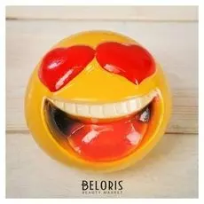 Копилка "Смайлик влюблён", глянец, жёлтый цвет, 9 см