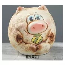 Копилка "Свинка шарик", под шамот